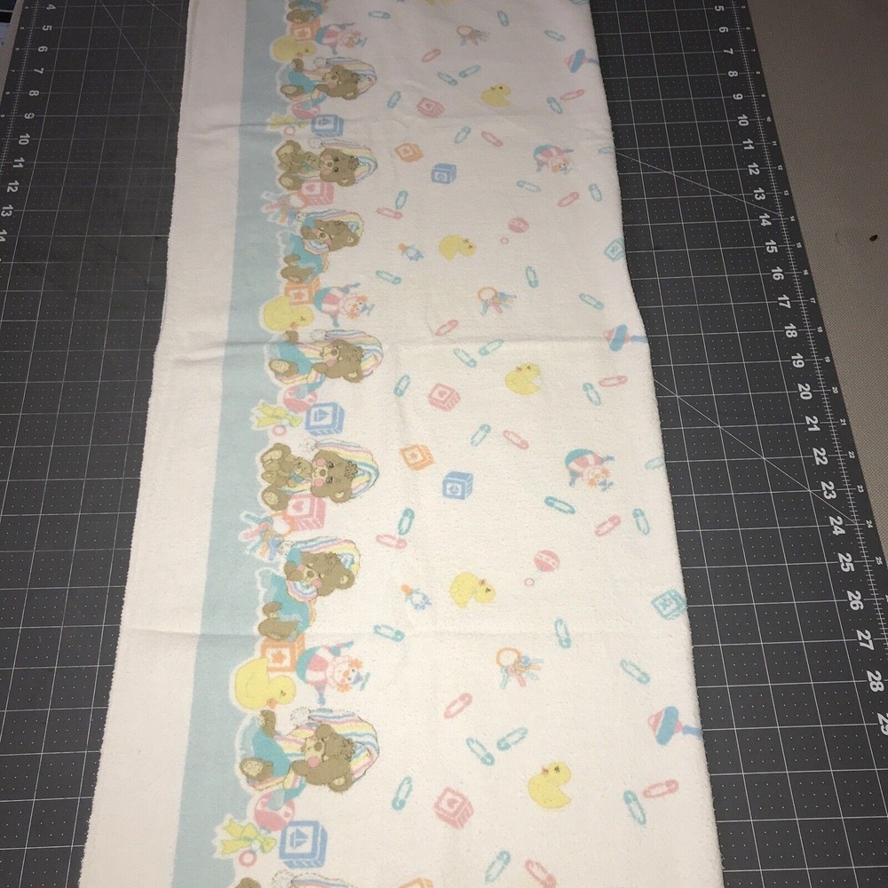 Riegel Teddy Beddy Bear Baby Blanket Receiving Yellow Duck 30" x 40"